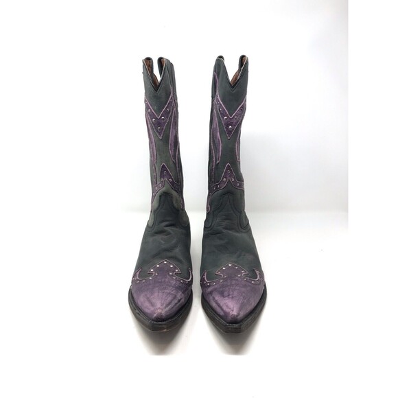 Eight Second Angel Women's Size 8 Purple Distressed Western Cowboy Boots Rodeo - Picture 3 of 11